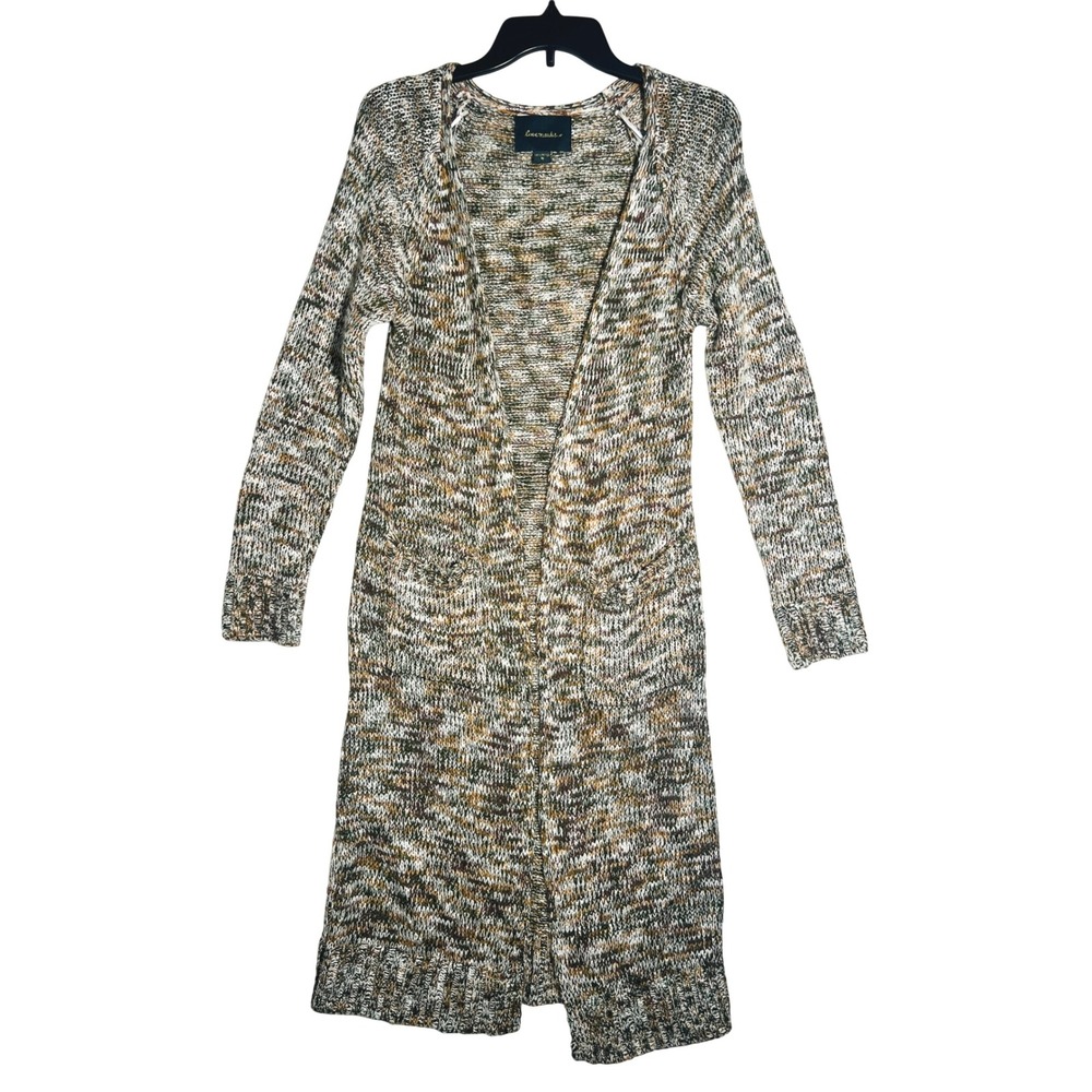 Lovemarks Longline Knit Open Front Cardigan Sweater Women's M Lagenlook Boho‎